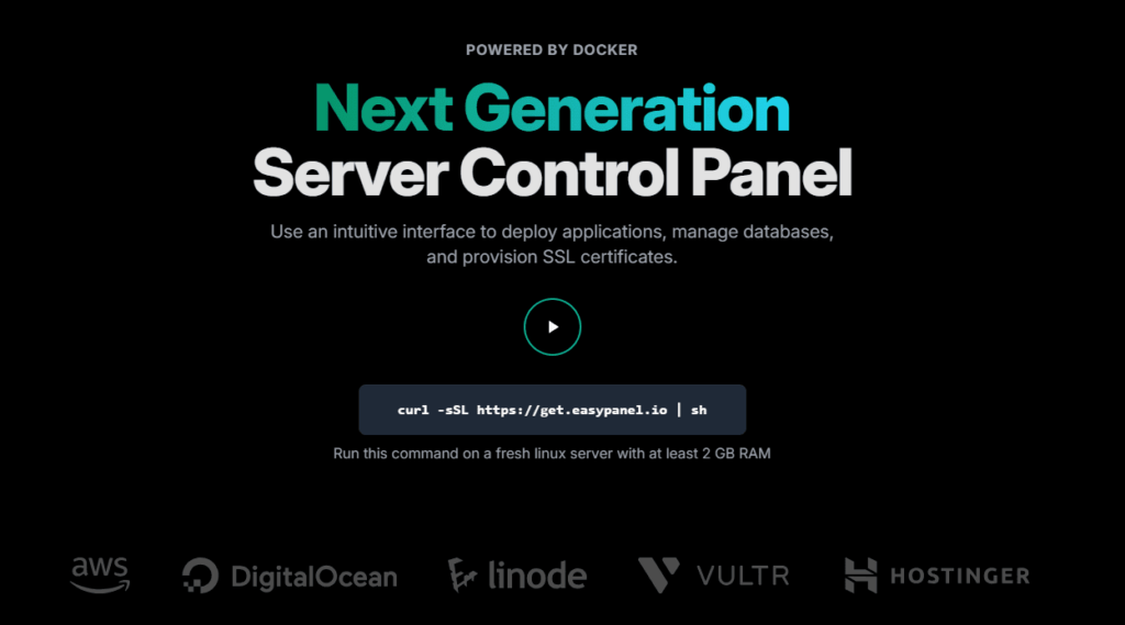 Easypanel官方网页