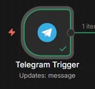 n8n Telegram Triggerノードのアイコン