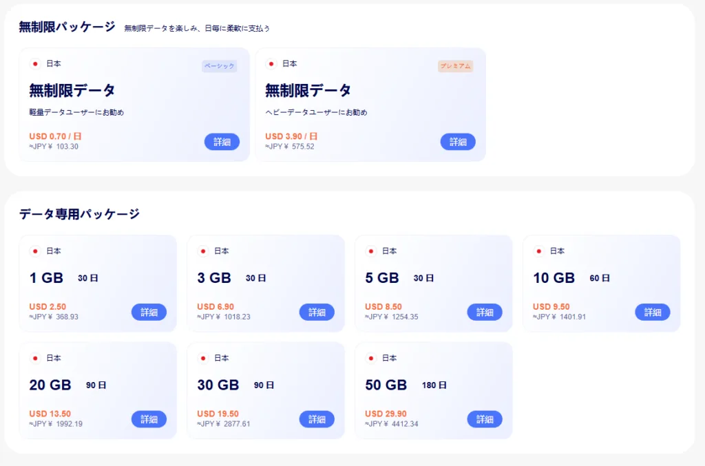 Redteagoの日本プラン